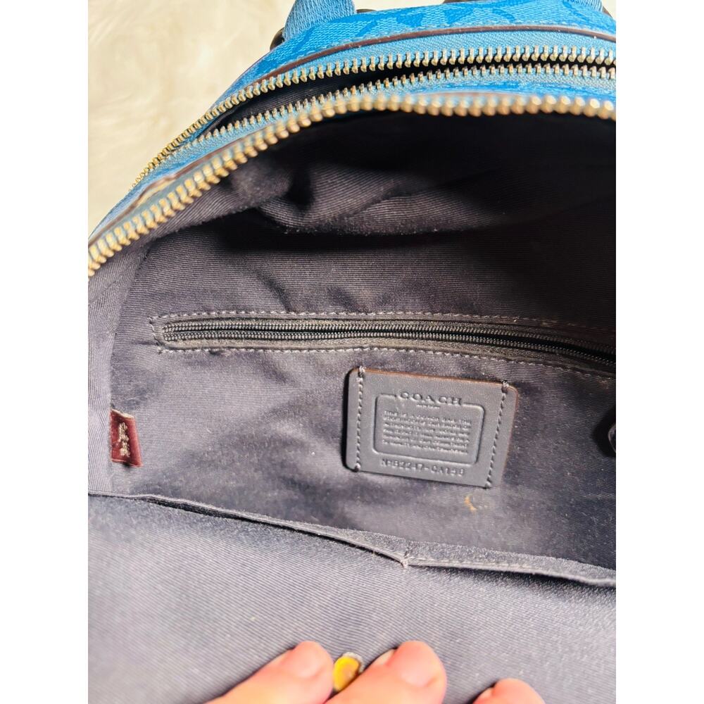 Coach RARE CA156 Court Backpack In Rainbow Signature Canvas Multi Hard To Find - Picture 5 of 15